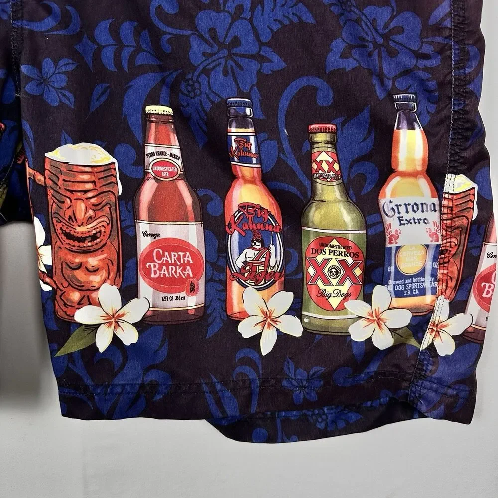 Big Dogs Beer Bottles Men's Sz. XL Board Shorts Swim Trunks Cruise